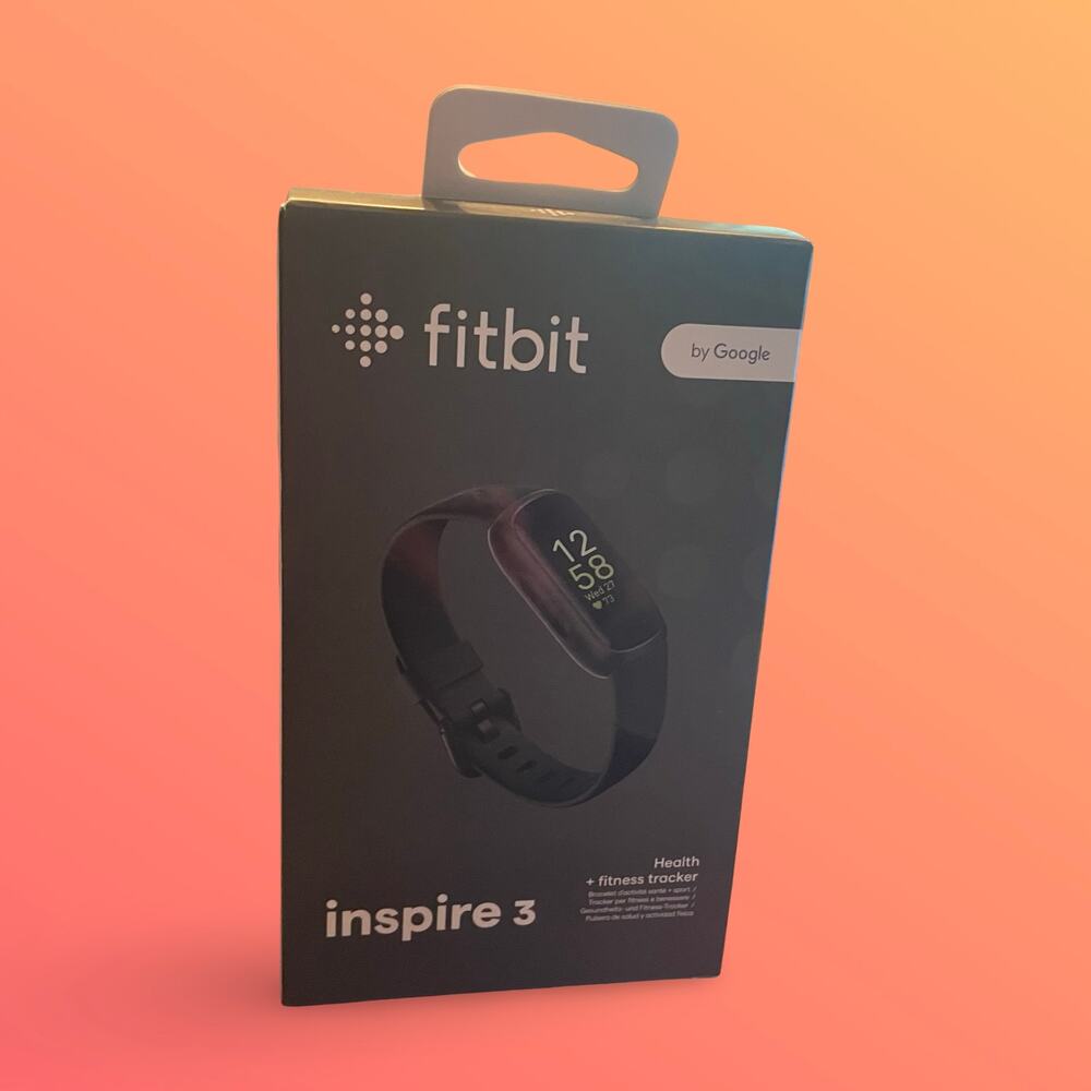 Fitbit Inspire 3 Health and Fitness Tracker Black Case Midnight Zen Band FB424
